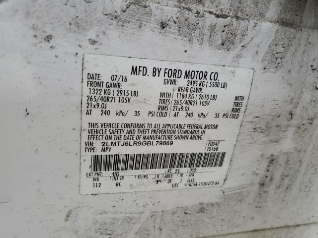 2LMTJ6LR9GBL79869 - 2016 LINCOLN MKX RESERVE WHITE photo 13