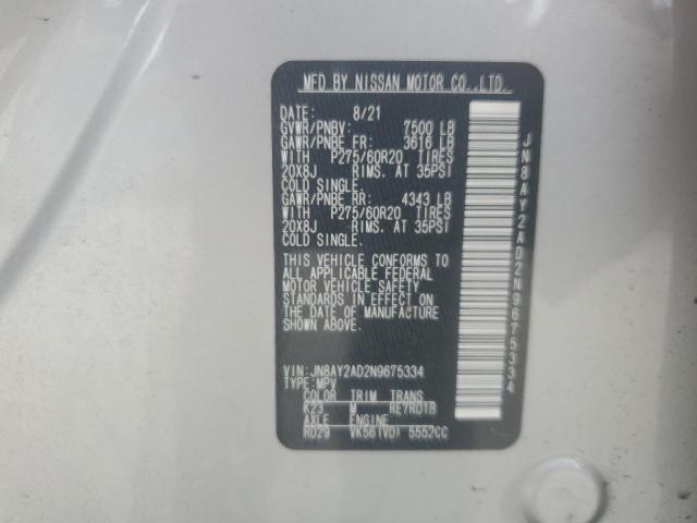 JN8AY2AD2N9675334 - 2022 NISSAN ARMADA S SILVER photo 13