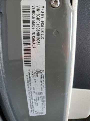 2C4RC1BG6NR199311 - 2022 CHRYSLER PACIFICA TOURING L 灰色 照片 13