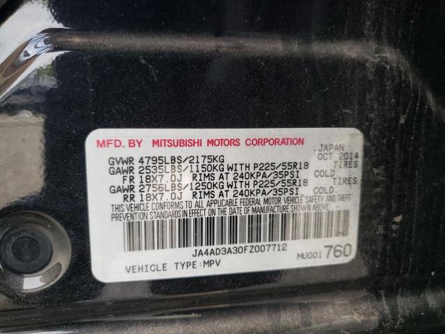 JA4AD3A30FZ007712 - 2015 MITSUBISHI OUTLANDER SE BLACK photo 13