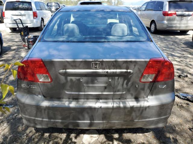 2HGES26824H522303 - 2004 HONDA CIVIC EX GRAY photo 6