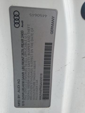 WAUV4AFR6GA029316 - 2016 AUDI S5 PRESTIGE WHITE photo 13