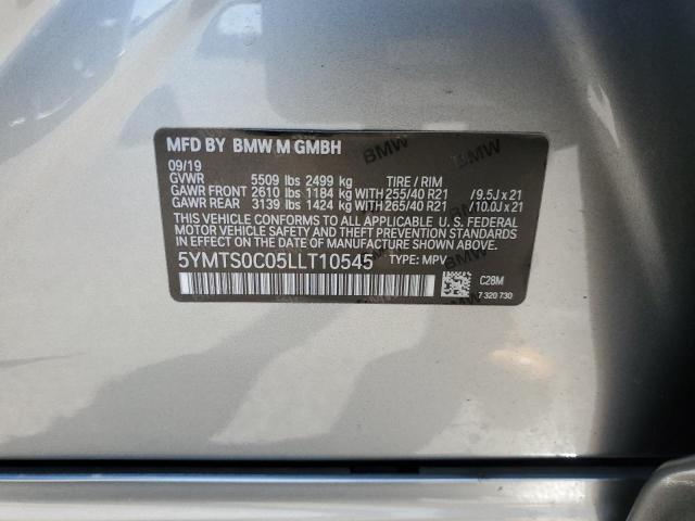 5YMTS0C05LLT10545 - 2020 BMW X3 M COMPETITION ნაცრისფერი ფოტო 12