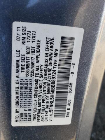 5FNRL5H60BB089724 - 2011 HONDA ODYSSEY EXL SILVER photo 14