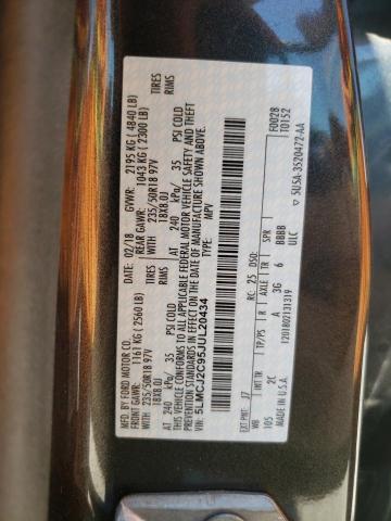 5LMCJ2C95JUL20434 - 2018 LINCOLN MKC SELECT Գրաֆիտ լուսանկար 14