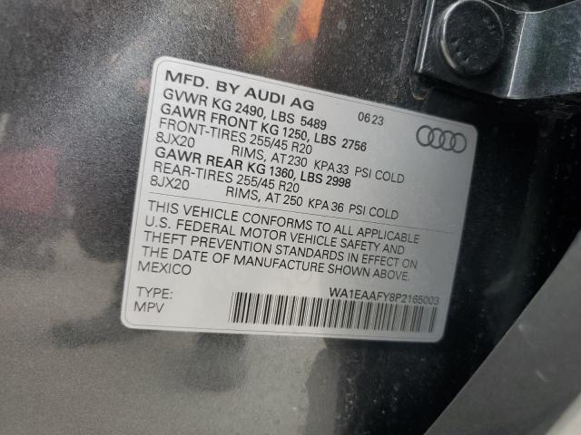 WA1EAAFY8P2165003 - 2023 AUDI Q5 PREMIUM PLUS 45 GRAY photo 12