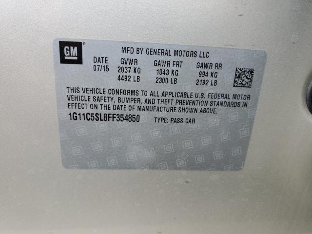 1G11C5SL8FF354850 - 2015 CHEVROLET MALIBU 1LT BEIGE photo 12