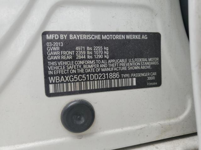 WBAXG5C51DD231886 - 2013 BMW 528 I WHITE photo 12