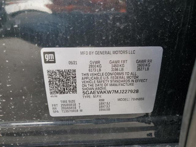 5GAEVAKW7MJ227928 - 2021 BUICK ENCLAVE ESSENCE 绿色 照片 13