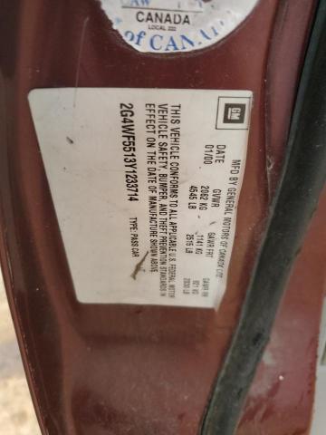 2G4WF5513Y1233714 - 2000 BUICK REGAL GS MAROON photo 12