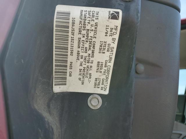 1G8AJ52F15Z131502 - 2005 SATURN ION LEVEL 2 RED photo 12