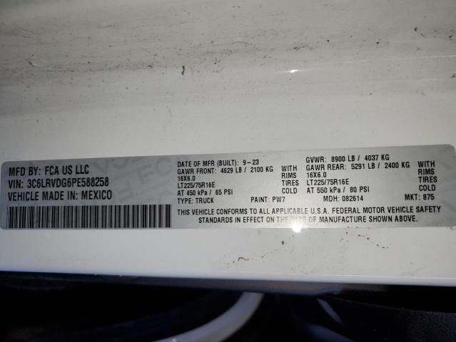 3C6LRVDG6PE588258 - 2023 RAM PROMASTER 2500 HIGH WHITE photo 13