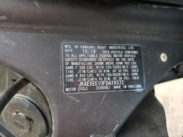 JKAEXEE10FDA19372 - 2015 KAWASAKI EX650 E BLACK photo 8