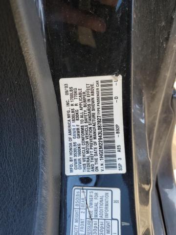 1HGEM22943L087827 - 2003 HONDA CIVIC EX BLACK photo 13