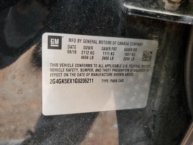 2G4GK5EX1G9206211 - 2016 BUICK REGAL 黑色 照片 12