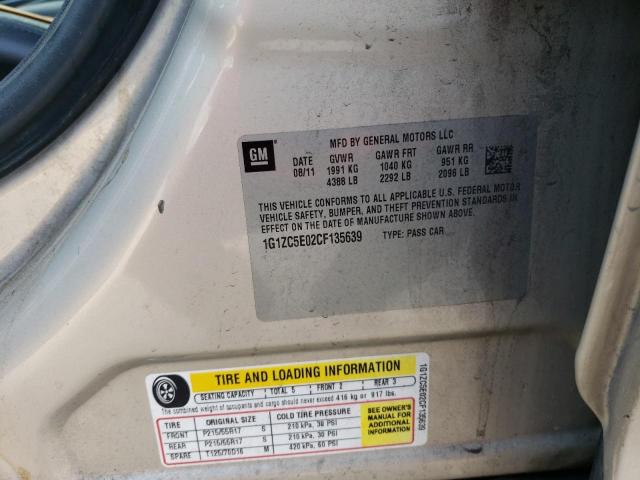 1G1ZC5E02CF135639 - 2012 CHEVROLET MALIBU 1LT 米色 照片 12