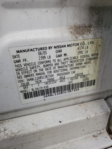 1N4BL11D85C387304 - 2005 NISSAN ALTIMA SE WHITE photo 13