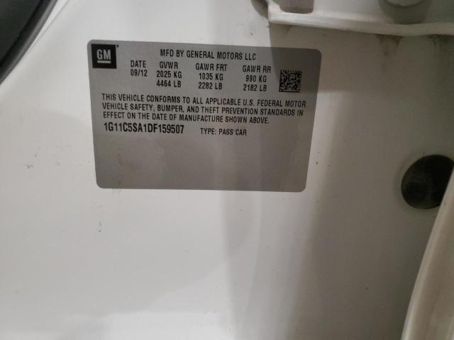 1G11C5SA1DF159507 - 2013 CHEVROLET MALIBU 1LT WHITE photo 12