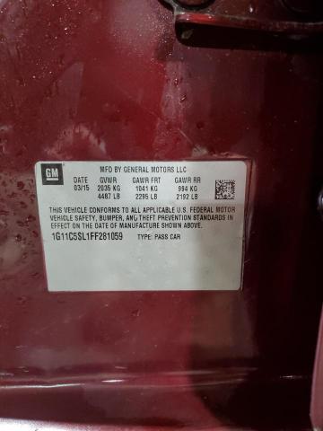 1G11C5SL1FF281059 - 2015 CHEVROLET MALIBU 1LT 栗色 照片 12