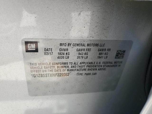 1G1ZB5STXHF229082 - 2017 CHEVROLET MALIBU LS Argent photo 13