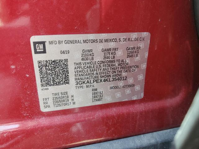 3GKALPEX4KL354012 - 2019 GMC TERRAIN SLT RED photo 13