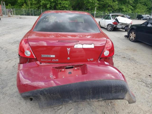 1G2ZG558X64250527 - 2006 PONTIAC G6 SE1 RED photo 6