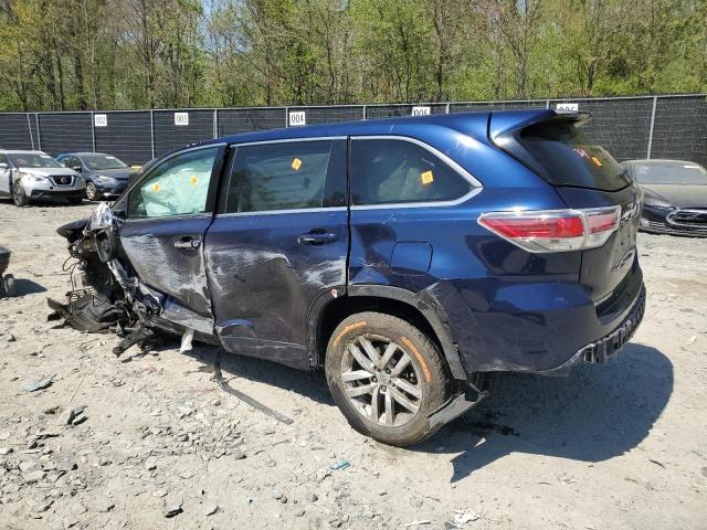 5TDZARFH9ES008947 - 2014 TOYOTA HIGHLANDER LE BLUE photo 2