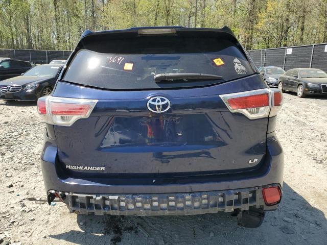 5TDZARFH9ES008947 - 2014 TOYOTA HIGHLANDER LE BLUE photo 6