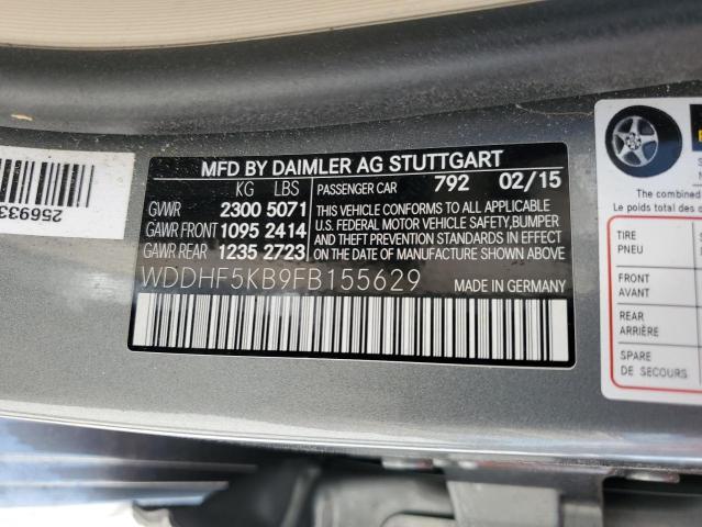 WDDHF5KB9FB155629 - 2015 MERCEDES-BENZ E 350 SILVER photo 12