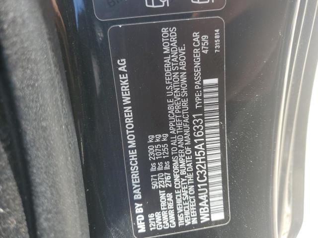 WBA4U1C32H5A16331 - 2017 BMW 440XI BLACK photo 12