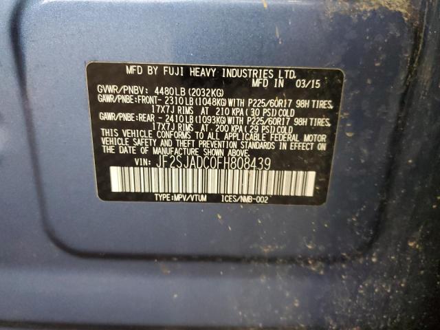 JF2SJADC0FH808439 - 2015 SUBARU FORESTER 2.5I PREMIUM BLUE photo 12