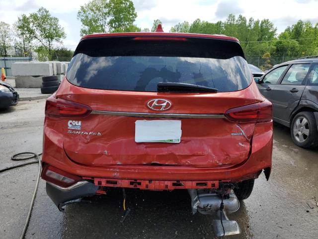 5NMS3CAD7KH128287 - 2019 HYUNDAI SANTA FE SEL RED photo 6