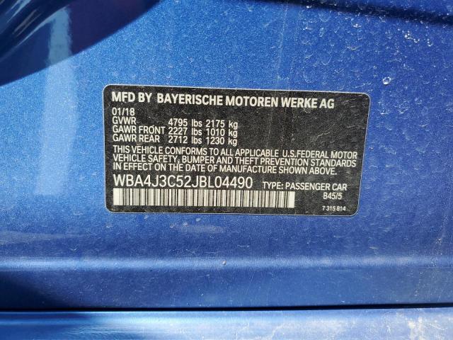 WBA4J3C52JBL04490 - 2018 BMW 430XI GRAN COUPE BLUE photo 13