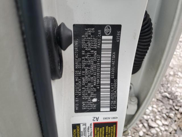 4T1BK3DB2BU381437 - 2011 TOYOTA AVALON BASE 白色 照片 12