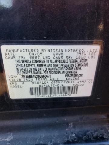 3N1AB61EX9L666670 - 2009 NISSAN SENTRA 2.0 BLACK photo 12