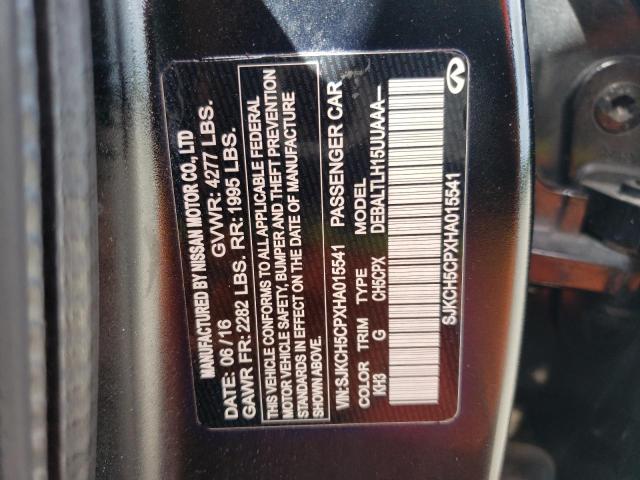 SJKCH5CPXHA015541 - 2017 INFINITI QX30 BASE BLACK photo 12