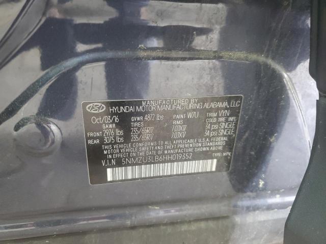 5NMZU3LB6HH019352 - 2017 HYUNDAI SANTA FE S BLUE photo 13