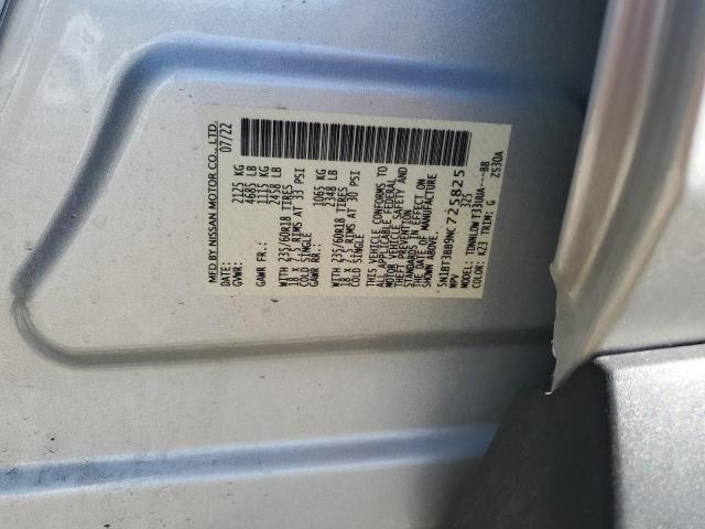 5N1BT3BB9NC725825 - 2022 NISSAN ROGUE SV SILVER photo 12