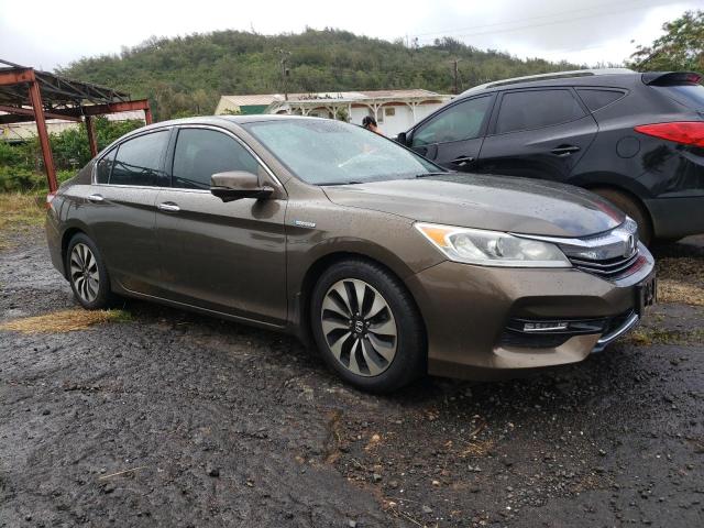 JHMCR6F54HC013125 - 2017 HONDA ACCORD HYBRID EXL BROWN photo 4