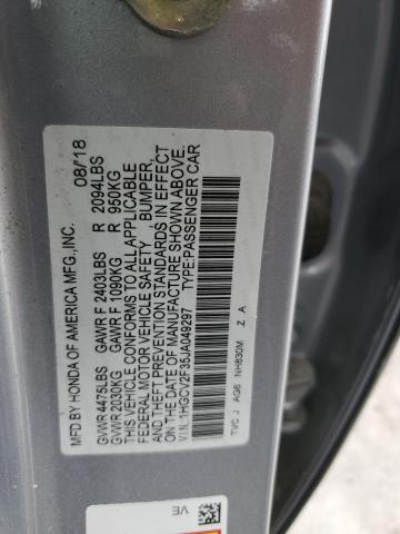 1HGCV2F35JA049297 - 2018 HONDA ACCORD SPORT SILVER photo 12