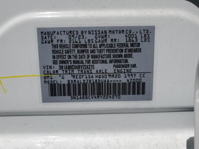 3N1AB8CV4RY224270 - 2024 NISSAN SENTRA SV WHITE photo 12