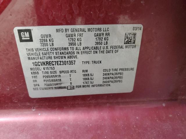 1GCVKREC7EZ301357 - 2014 CHEVROLET SILVRDO LS K1500 LT RED photo 13