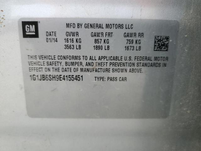 1G1JB6SH9E4155451 - 2014 CHEVROLET SONIC LS ვერცხლისფერი ფოტო 12