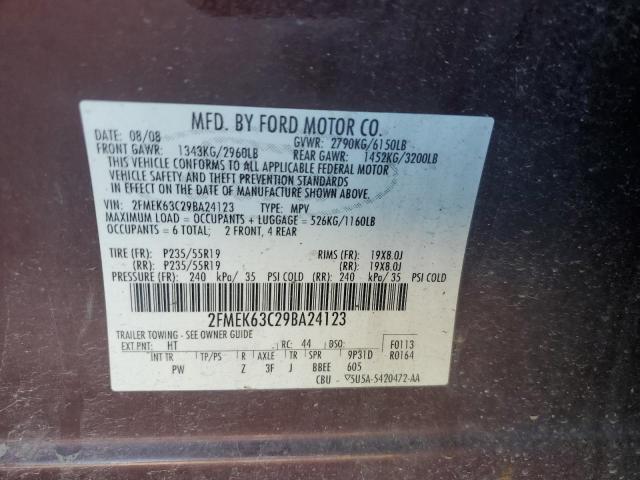 2FMEK63C29BA24123 - 2009 FORD FLEX LIMITED BROWN photo 13