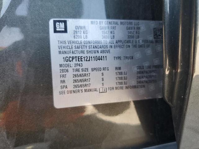 1GCPTEE12J1104411 - 2018 CHEVROLET COLORADO ZR2 BLACK photo 12