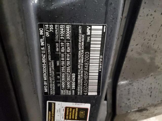 4JGDA5HB5FA487003 - 2015 MERCEDES-BENZ ML 350 4MATIC CHARCOAL photo 14