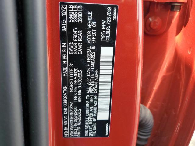 YV4ED3UR4N2717241 - 2022 VOLVO XC40 P8 RECHARGE PLUS RED photo 13