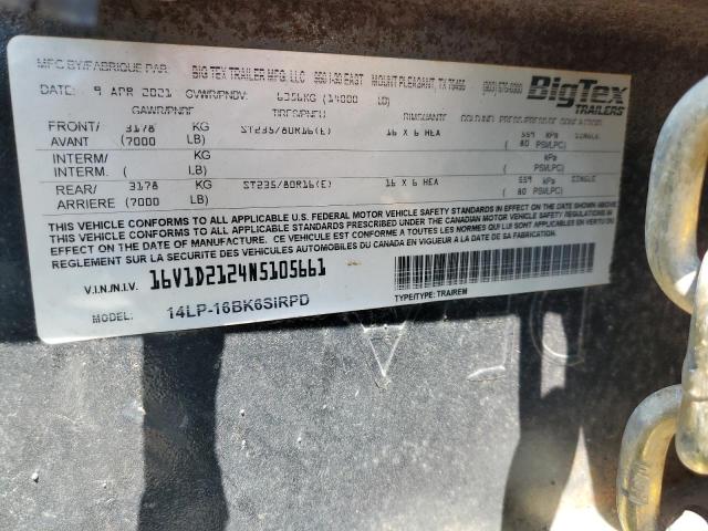 16V1D2124N5105661 - 2022 UTILITY TRAILER Schwarz Foto 10