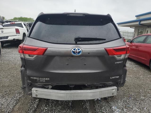 5TDDGRFH1JS044022 - 2018 TOYOTA HIGHLANDER HYBRID LIMITED GRAY photo 6