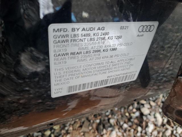 WA1CAAFY5M2082115 - 2021 AUDI Q5 PRESTIGE 黑色 照片 13